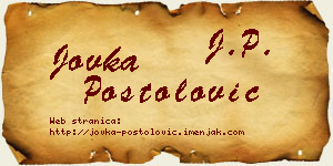 Jovka Postolović vizit kartica